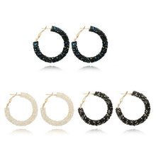 Load image into Gallery viewer, Crystal Hoop Earrings