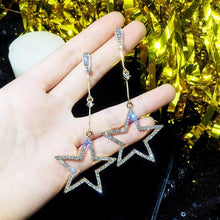 Load image into Gallery viewer, Rhinestone Five-Pointed Star Earrings