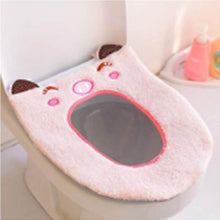Load image into Gallery viewer, Cartoon Washable Toilet Mat Portable Toilet Seat Cover Warmer Bathroom Accessories Plush Toilet Cushion