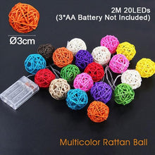 Load image into Gallery viewer, Rattan Ball String Lights